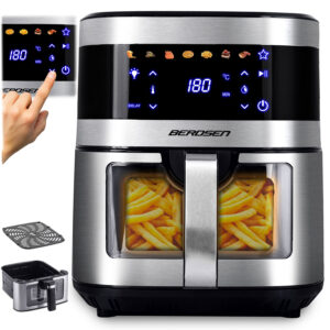 Frytkownica beztłuszczowa Air fryer Berdsen srebrna