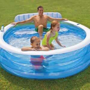 Basen dmuchany z ławeczką 229 x 218 x 79 cm INTEX