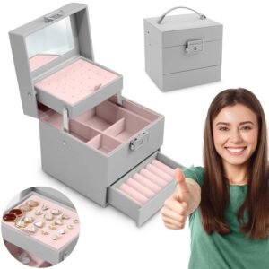 Szkatułka na biżuterię Massido – szara