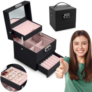 Szkatułka na biżuterię Massido – czarna