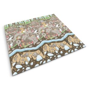 Mata piankowa edukacyjna składana 200 x 180 x 1 cm Nukido ocean-ziemia