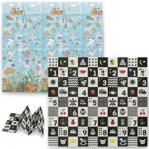 Mata piankowa edukacyjna składana 200 x 180 x 1 cm Nukido ocean-liczby