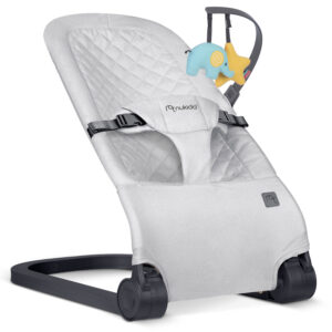 Leżaczek bujaczek z zabawkami Nukido – jasno szary