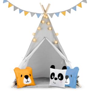 Namiot tipi dla dzieci ze światełkami Nukido – szary