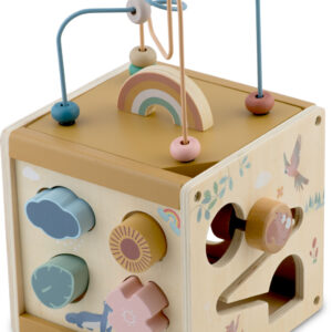 Drewniana zabawka sensoryczna kostka Nukido