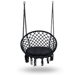 Fotel ogrodowy wiszący huśtawka BOHO czarny