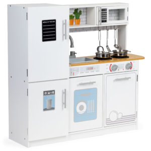 Drewniana kuchnia dla dzieci światło led + garnki ECOTOYS