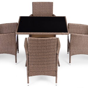 Komplet mebli ogrodowych z technorattanu 4 krzesła + stół MultiGarden