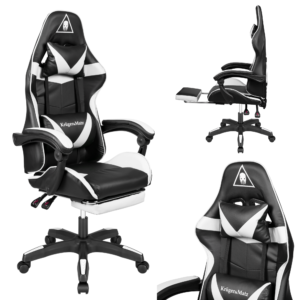 Fotel gamingowy dla gracza obrotowy krzesło biurowe podnóżek Kruger&Matz