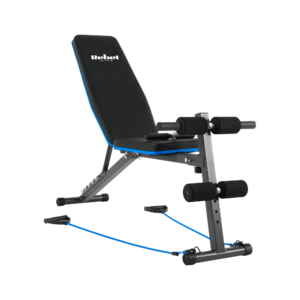 Ławka do ćwiczeń treningowa skośna z blokadą nóg i z gumami ławeczka Rebel