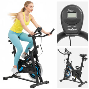 Rower spinningowy treningowy stacjonarny regulowany LCD do 100kg Rebel