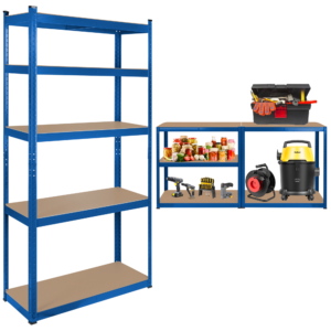 Regał metalowy magazynowy 2w1 5 półek garażowy 180x90x40cm 750kg Rebel