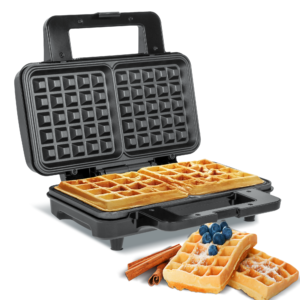 Gofrownica 2 gofry kwadraty 1000W Teesa duża moc nieprzywierająca powłoka