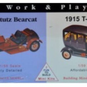Model plastikowy – Samochody Work & Play – 1915 Ford T-Sedan / 1914 Stutz Bearcat – Glencoe Models