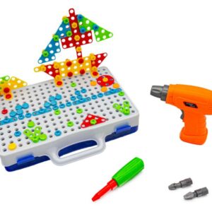 Kreatywna Mozaika, Układanka, Klocki, Wkrętarka Śrubki W Walizce 237 El