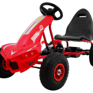 Gokart Champion na pedały dla dzieci 3+ Czerwony + Pompowane opony + Regulowane siedzisko + Ręczny hamulec