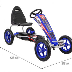 Gokart Full Ahead AIR na pedały dla dzieci 3+ Niebieski + Regulacja siedziska + Pompowane koła + Hamulec ręczny