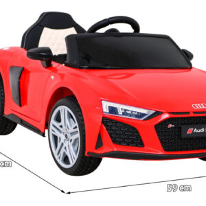 Audi R8 LIFT Samochodzik na akumulator Czerwony + Pilot + Koła EVA + MP3 + LED