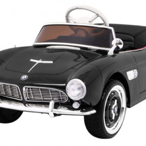 Autko BMW 507 Retro elektryczne dla dzieci Czarny + Audio LED + Pilot + Ekoskóra + EVA + Wolny Start