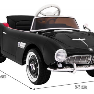 Autko BMW 507 Retro elektryczne dla dzieci Czarny + Audio LED + Pilot + Ekoskóra + EVA + Wolny Start