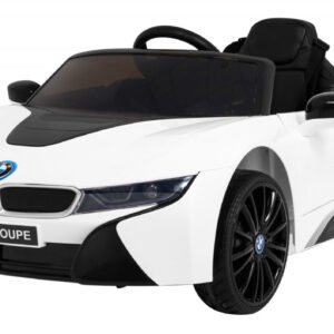 BMW I8 Lift Auto na akumulator Biały + Pilot + Wolny Start + 3-pkt pasy + MP3 USB + LED