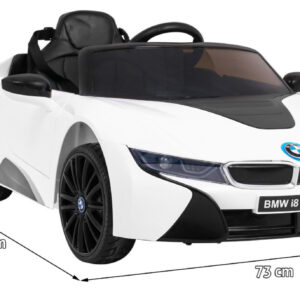 BMW I8 Lift Auto na akumulator Biały + Pilot + Wolny Start + 3-pkt pasy + MP3 USB + LED