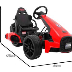 Gokart na akumulator Bolid XR-1 dla dzieci Czerwony + Regulowana kierownica + Profilowane siedzenie