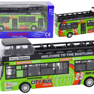 Autobus Piętrowy Turystyczny 1:32 Otwierane Drzwi Zielony