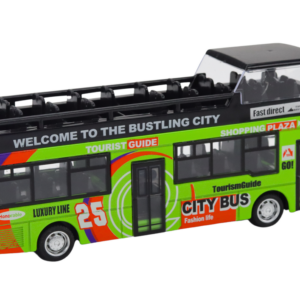 Autobus Piętrowy Turystyczny 1:32 Otwierane Drzwi Zielony