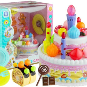 Serwis Urodzinowy Tort Ciasteczka Świeczki Lody