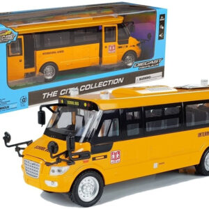 Metalowy Autobus Szkolny z silnikiem naciąganym