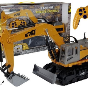 Pojazd Budowlany Koparka RC Zdalnie Sterowana 2.4G R/C Światła Żółty