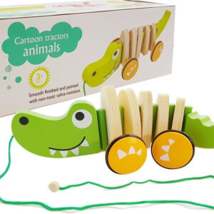 Drewniany Krokodyl na Kółkach 18cm