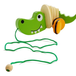 Drewniany Krokodyl na Kółkach 18cm