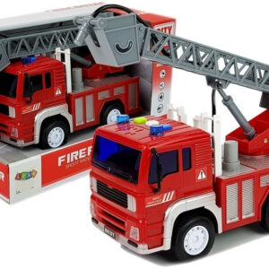 Wóz Strażacki z Naciągiem, Drabiną, Czerwony 1:20 z Dźwiękiem