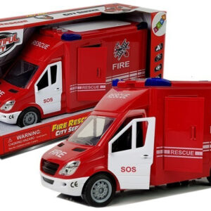 Wóz Strażacki z Napędem Frykcyjnym Dźwiękiem Otwierane Drzwi