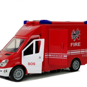 Wóz Strażacki z Napędem Frykcyjnym Dźwiękiem Otwierane Drzwi