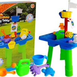 Stolik Piaskownica Foremki do Piasku Łopatki Konewka