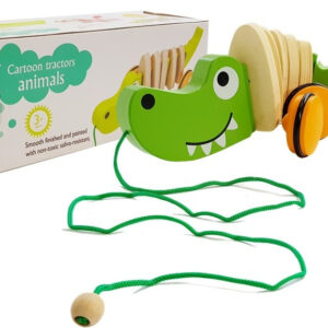 Drewniany Krokodyl na Kółkach 18cm