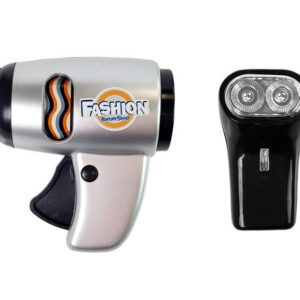 Zestaw Salon Fryzjerski Dziecięcy Barber Suszarka Maszynka Akcesoria Srebrny