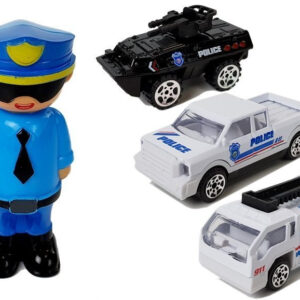 Auto Policyjne Schowek Garaż 2w1 Policjant Małe Autka Dźwięk Światła