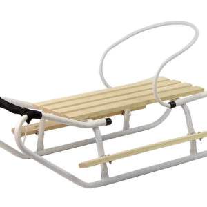 Sanki Metalowe Oparcie Pasek Białe