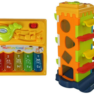 Zjeżdżalnia Piłeczek Blok Edukacyjny Sorter z Pianinkiem