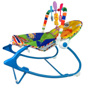 Kołyska Bujaczek Fotelik Krzesełko 2w1 Niebieski Tygrysa Dźwięki Wibracja