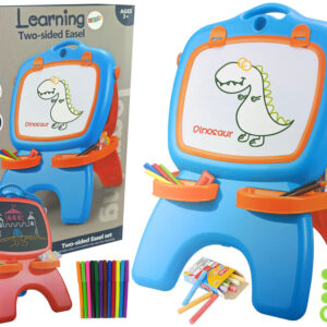 Tablica Dwustronna Magnetyczna Kredowa Niebiesko Czerwona Szablony