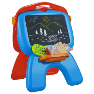 Tablica Dwustronna Kredowa Pisaki Stojąca Projektor Obrazki Czerwona