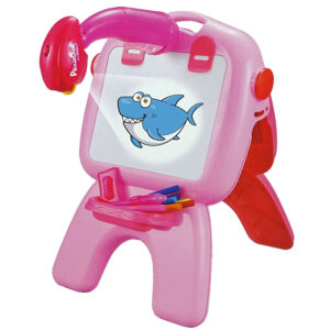 Tablica Dwustronna Kredowa Pisaki Stojąca Projektor Obrazki Różowa