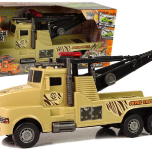 Auto Ciężarówka Holownik Pomoc Drogowa 1:10 Lina Wojskowy Brązowy