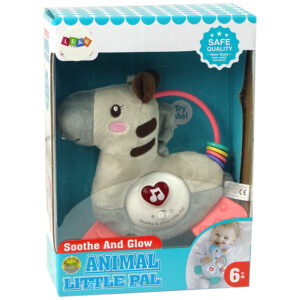 Interaktywna Edukacyjna Zebra Szara Dźwięk Melodie Gryzak Grzechotka