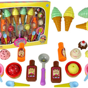 Zestaw Słodkości Lody Babeczki Sosy Łyżeczki